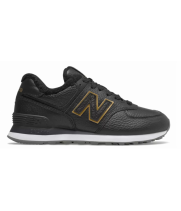 New Balance 574 Classic Black Mono кожаные